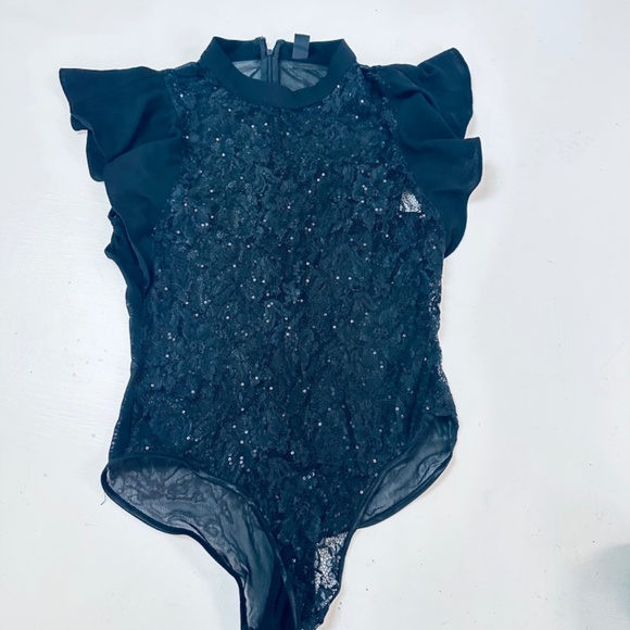 windsor lace bodysuits sequins blouse black size S - Picture 10 of 10